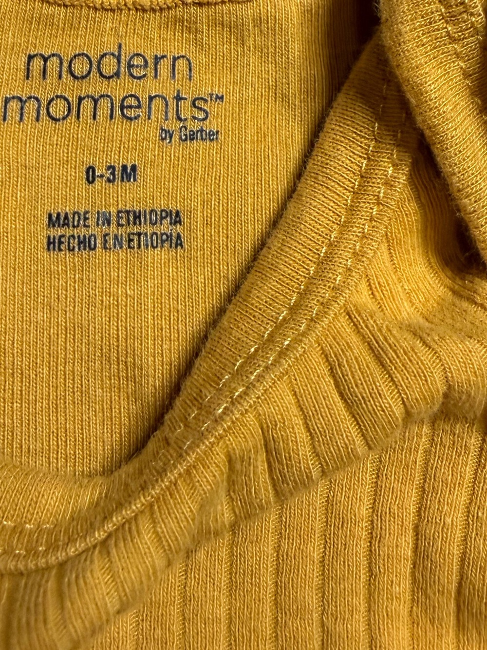 Yellow Ribbed Baby One-Piece - Picture 3 of 4